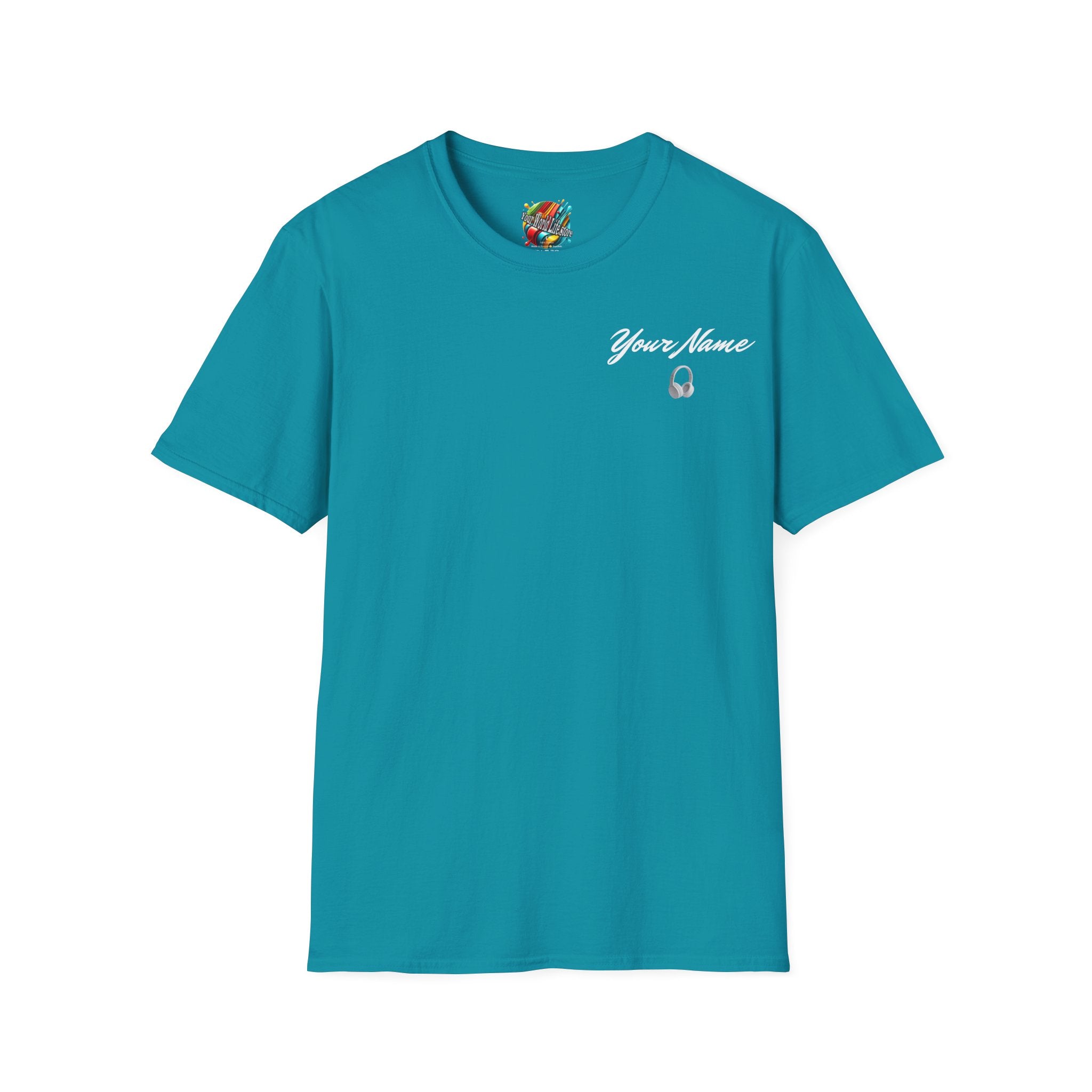 "DJ VAMP" 🎧Personalized Logo Tee – Bold, Loud, and Made to Move - QR